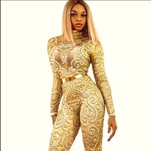 Anything You Want Gold Diamante Bodysuit